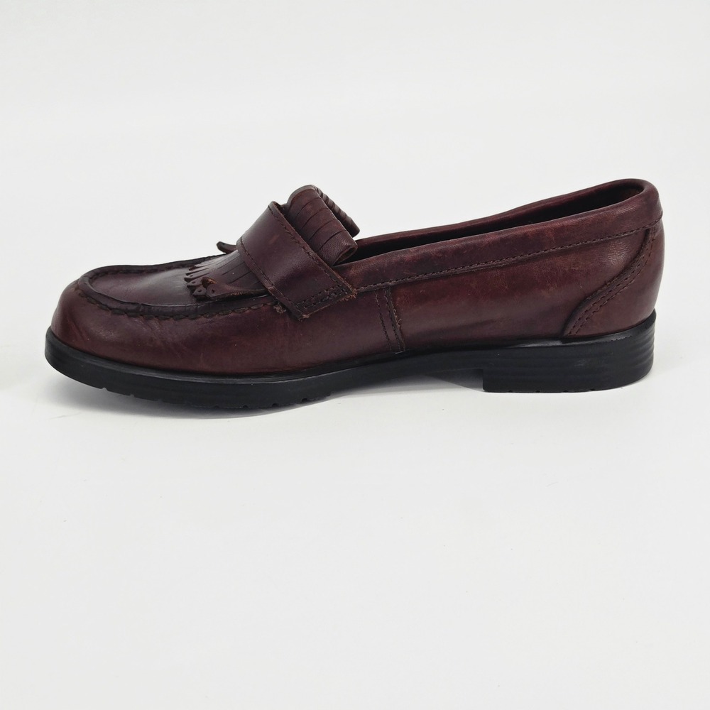 Eastland Vintage 90s Brown Leather Kiltie Fringe Buckle Penny Loafers Shoes 7M - Picture 9 of 12